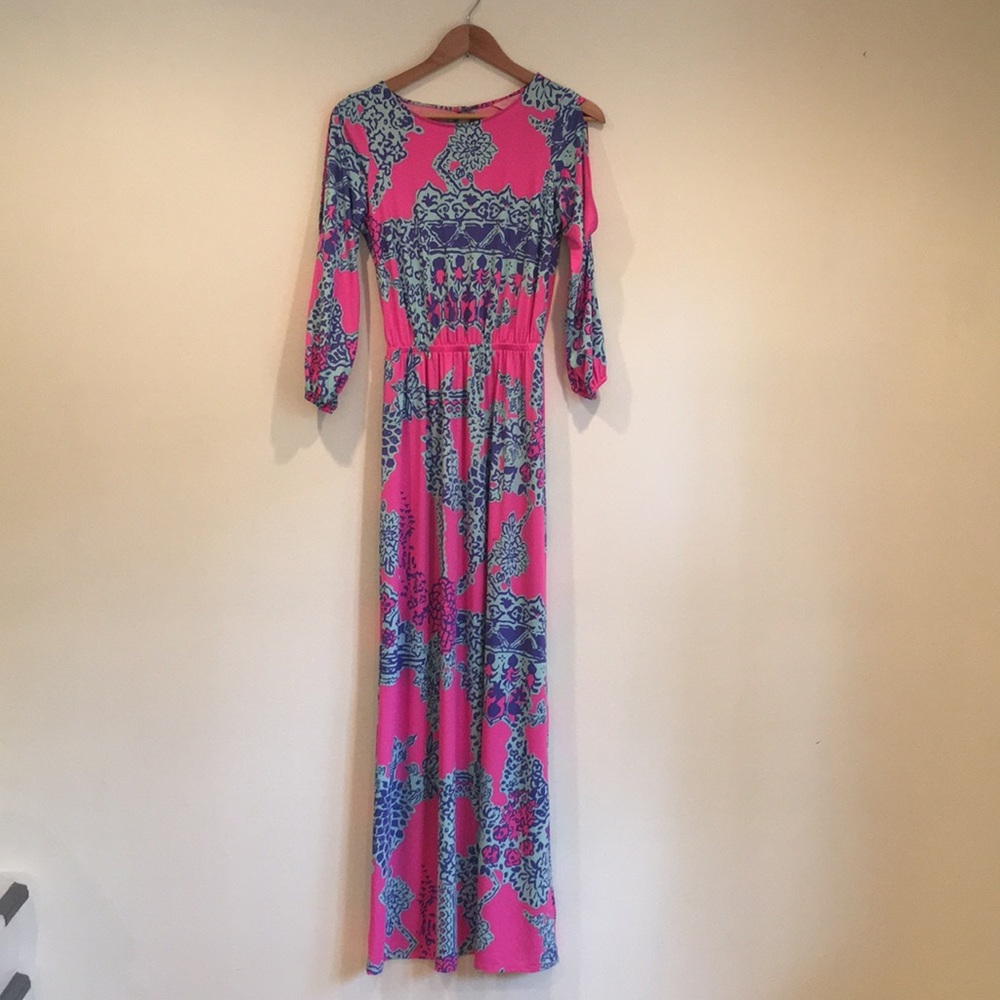 Lilly Pulitzer open shoulder maxi dress